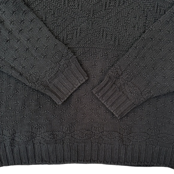 VTG 90s Aeropostale Chunky Crewneck Sweater Blue Snowflake Cotton/Ramie Korea XL - Picture 8 of 14